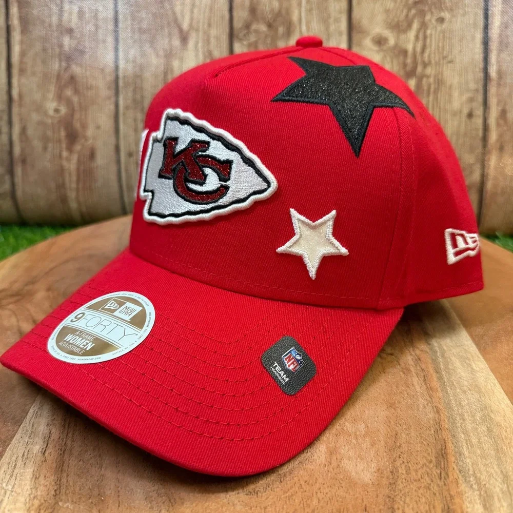 New Era 9FORTY A-Frame Stardom Hat Womens One Size Red Kansas City Chiefs Star